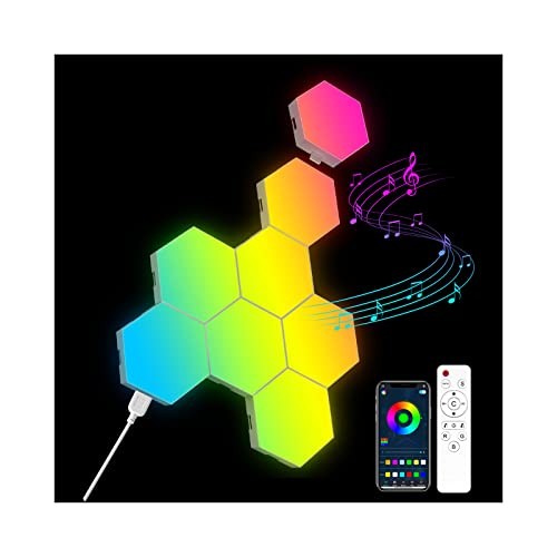 8 Pack Hexagon Wall Light RGB Panel - Smart APP RGB Hexagonal Multicolor