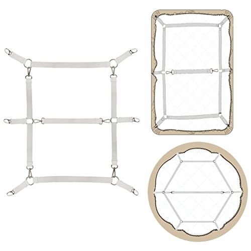 Bed Sheet Straps,Fitted Sheet Clips,Adjustable Bed Sheet Fasteners for White