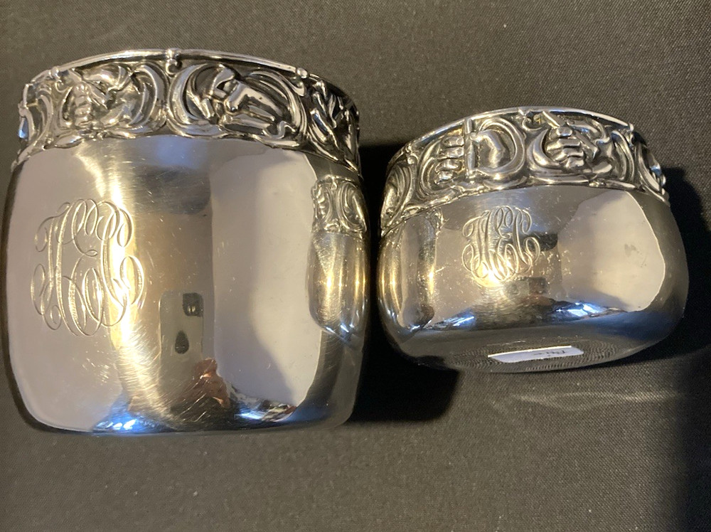 1915 Gorham Sterling Cigar Cups Embossed