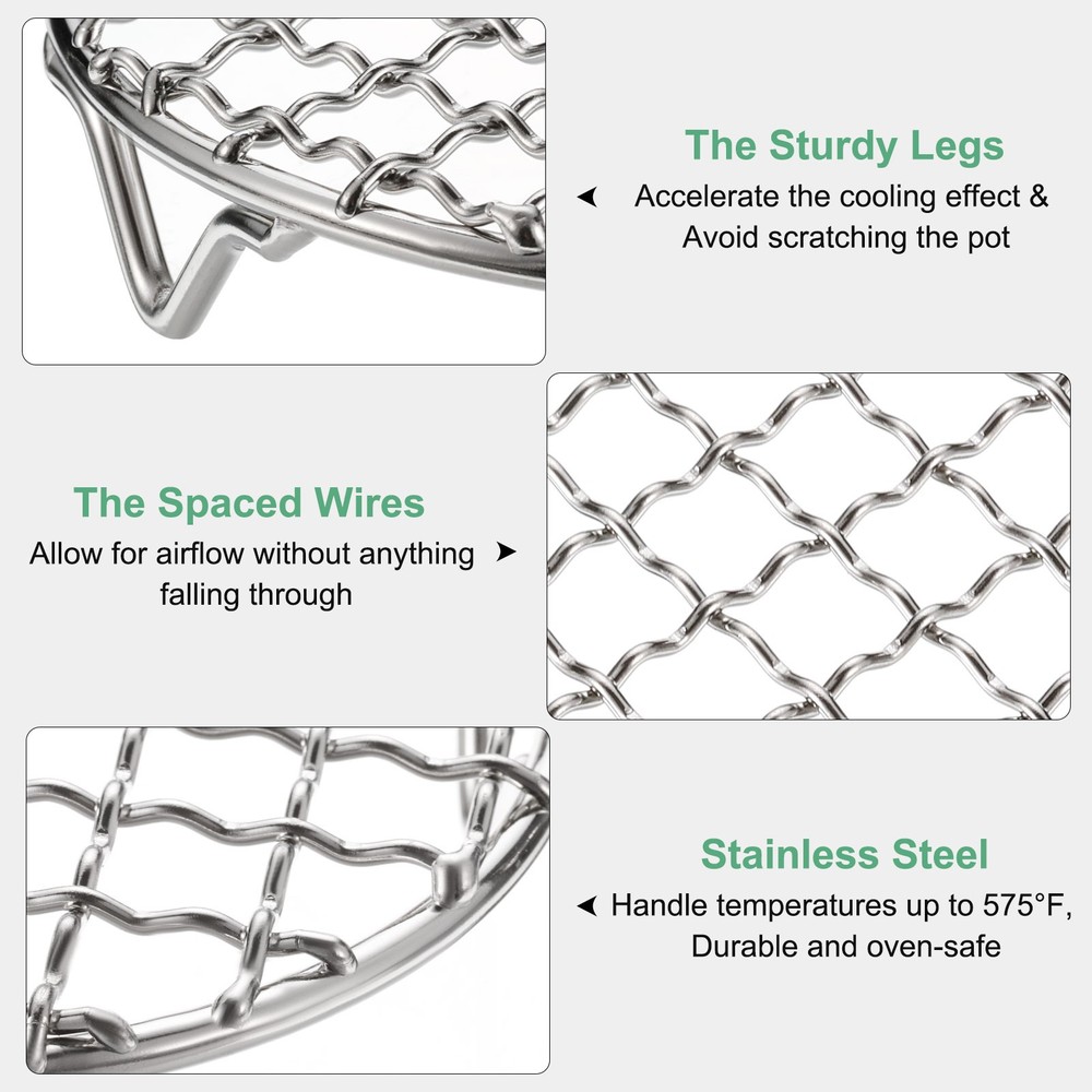 Cooling Rack, 7.9" Round Baking Rack with 20mm Legs [Silver]