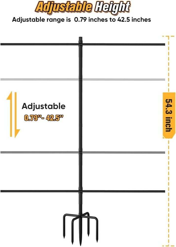 Adjustable Shooting Target Stand with 5-Prong Base, Portable Medium, Black