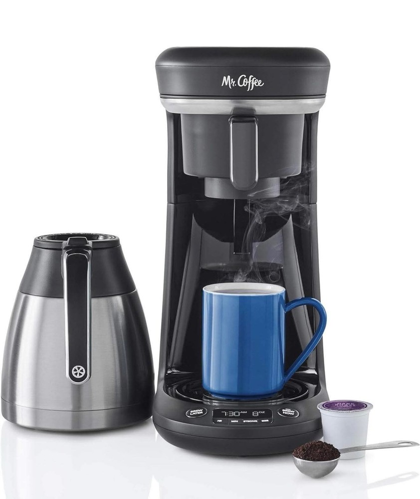 Mr. Coffee 10 Cups Single Serve Programmable Coffee Maker Machine Carafe, Black