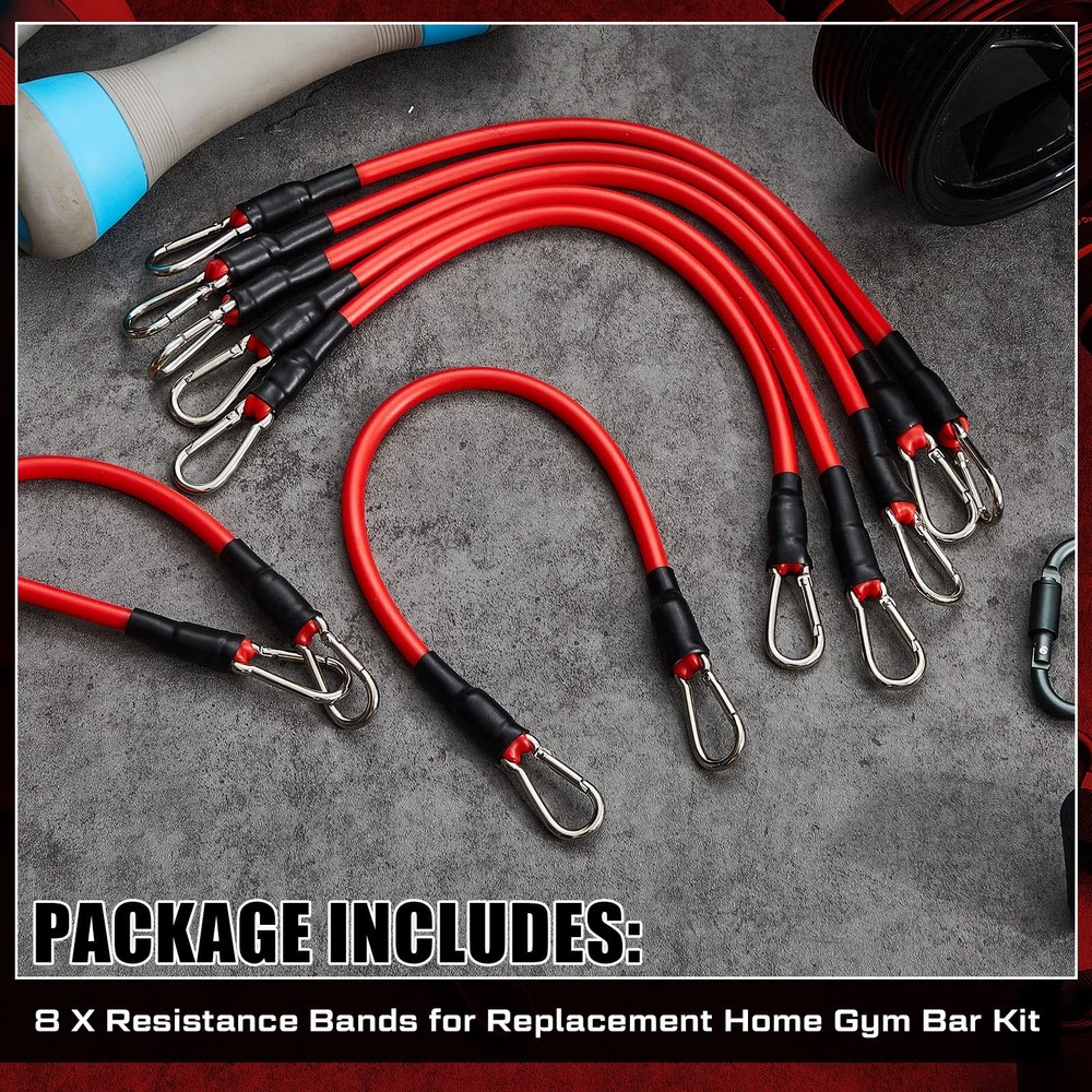 Liliful 8 pcs Resistance Bands for Working Out Additional Exercise Red