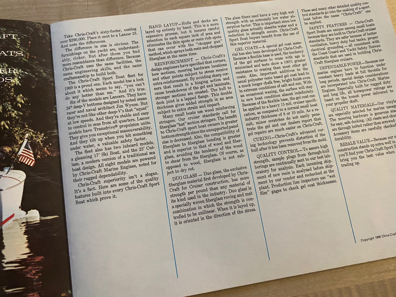 Chris Craft 1969 Sport Performance Boat Brochure / Catalog (Lancer / XK)