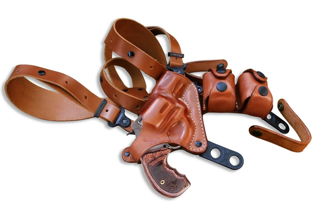 Horizontal Shoulder Holster Fits, Colt Python 357 Magnum 2-1/2" Barrel #1305#