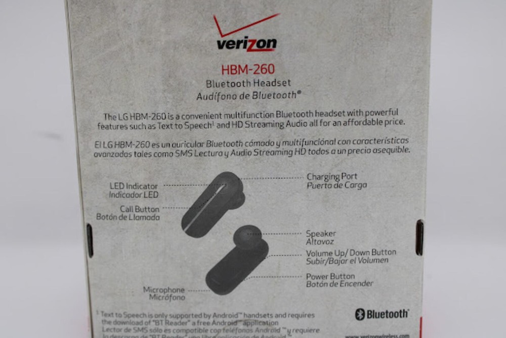 NEW LG HBM-260 Bluetooth Headset for Android - Verizon Compatible Universal
