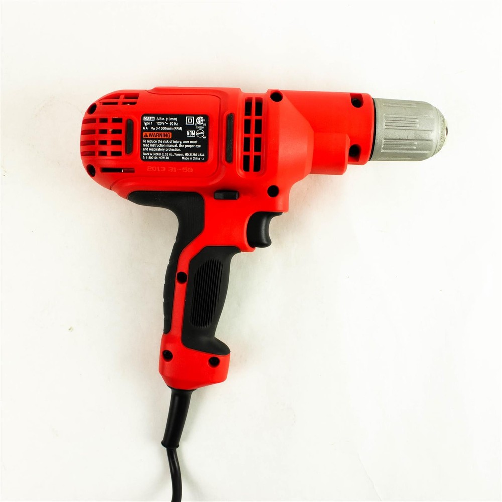 Black & Decker DR340 Drill w/ 20pc Bit Set & Case Used Untested