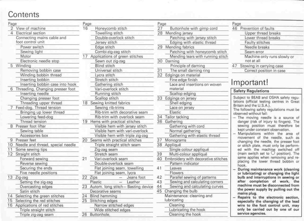 BERNINA 930 Record 930 Electronic User Manual USERS Guide - WIRE BINDING - COLOR