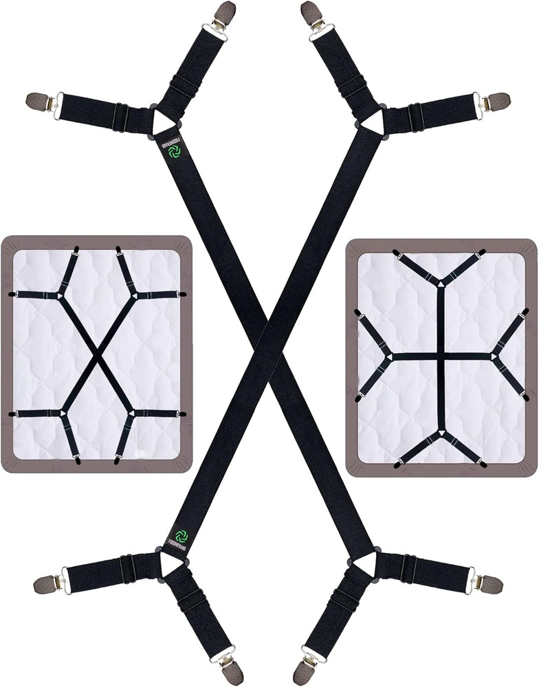 Bed Sheet Holder Straps Adjustable Sheet Stays Keepers With Elastic Bands