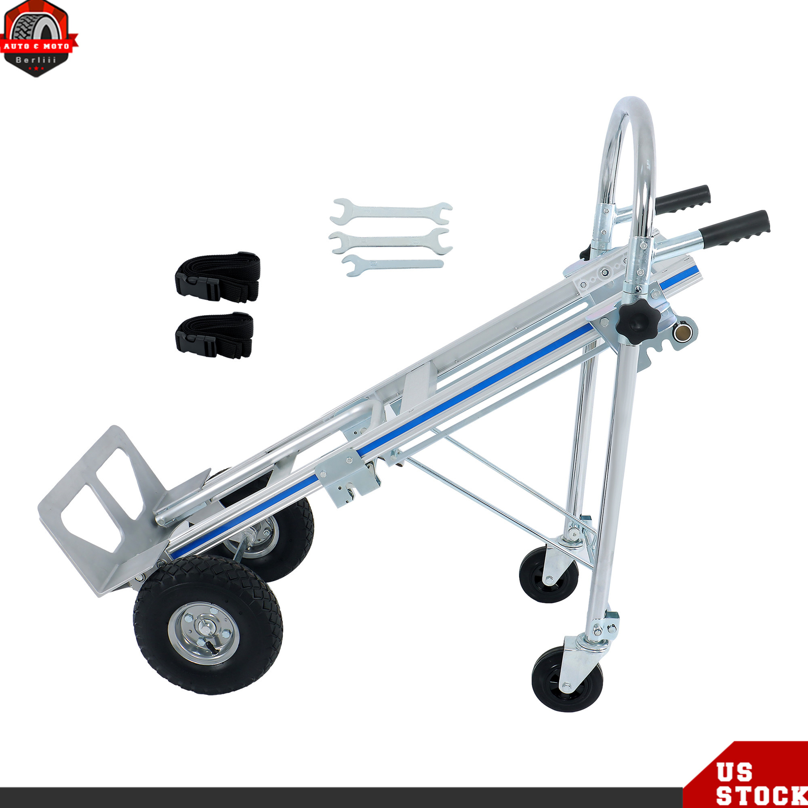 1000 Lbs Capacity Aluminum Convertible Hand Truck 4-in-1 Heavy Duty Dolly Cart