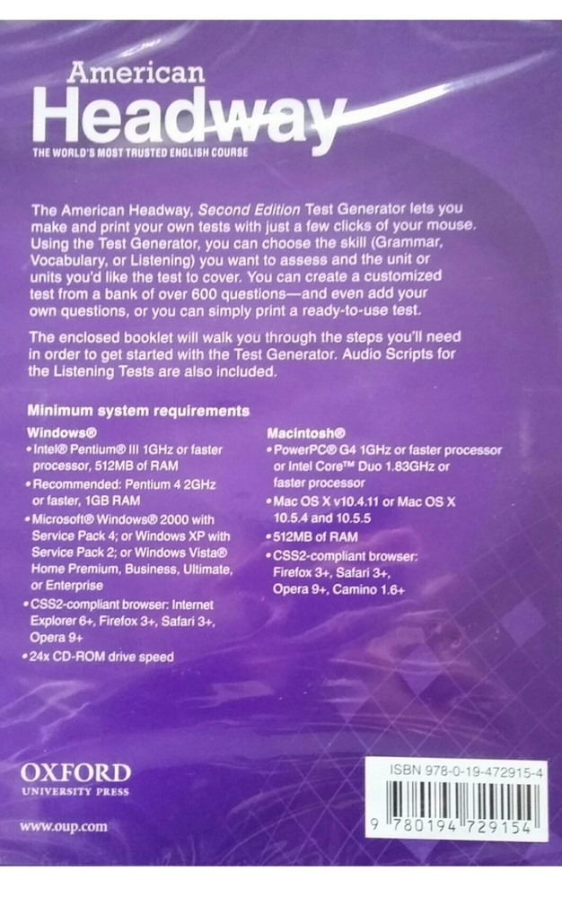 American Headway: Level 4: Test Generator CD-ROM, Soars