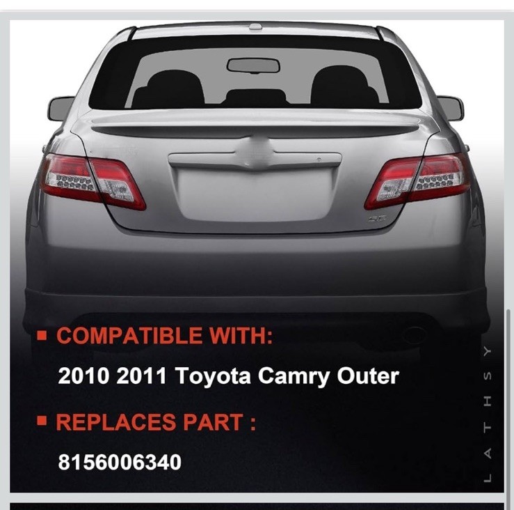 Tail Light Outer Compatible With 2010 2011 Toyota Camry Left Driver Side Taillig