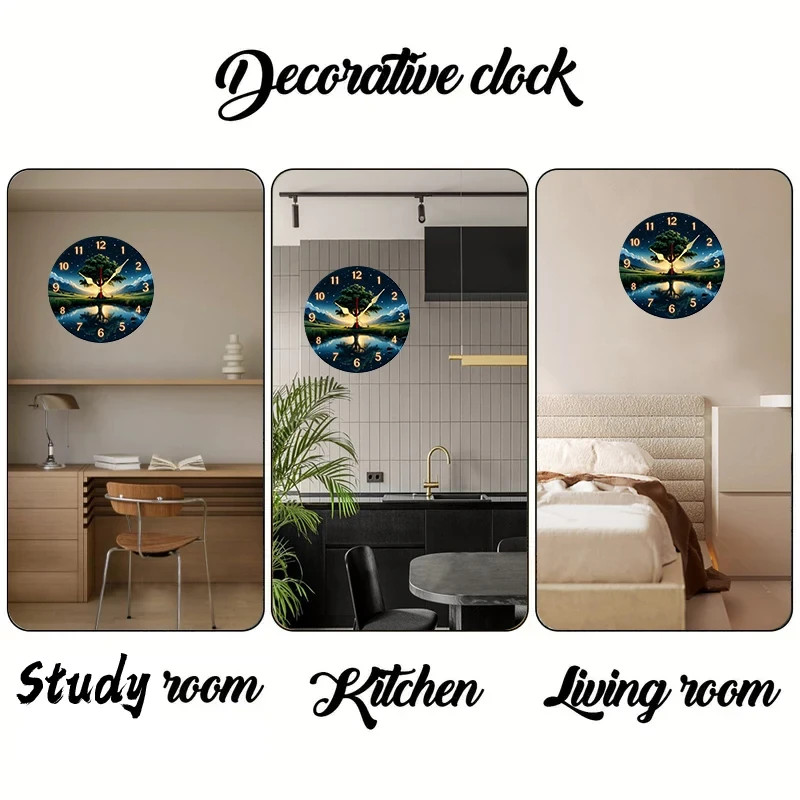 Modern Wall Clock 25cm - Starry Sky Design for 2D Home