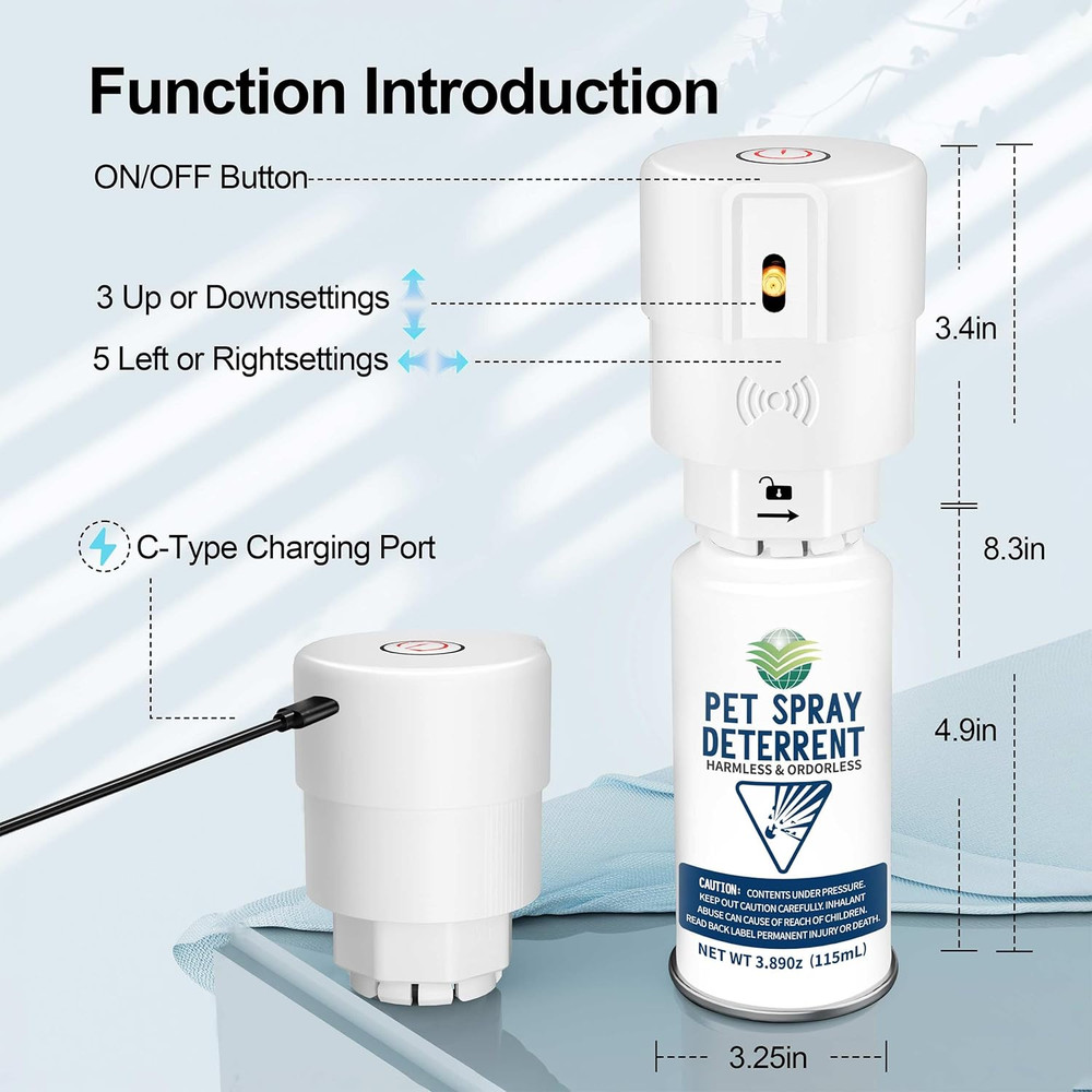 Cat Spray Deterrent System, Automatic Cat Deterrent Spray, Motion Activated Pet