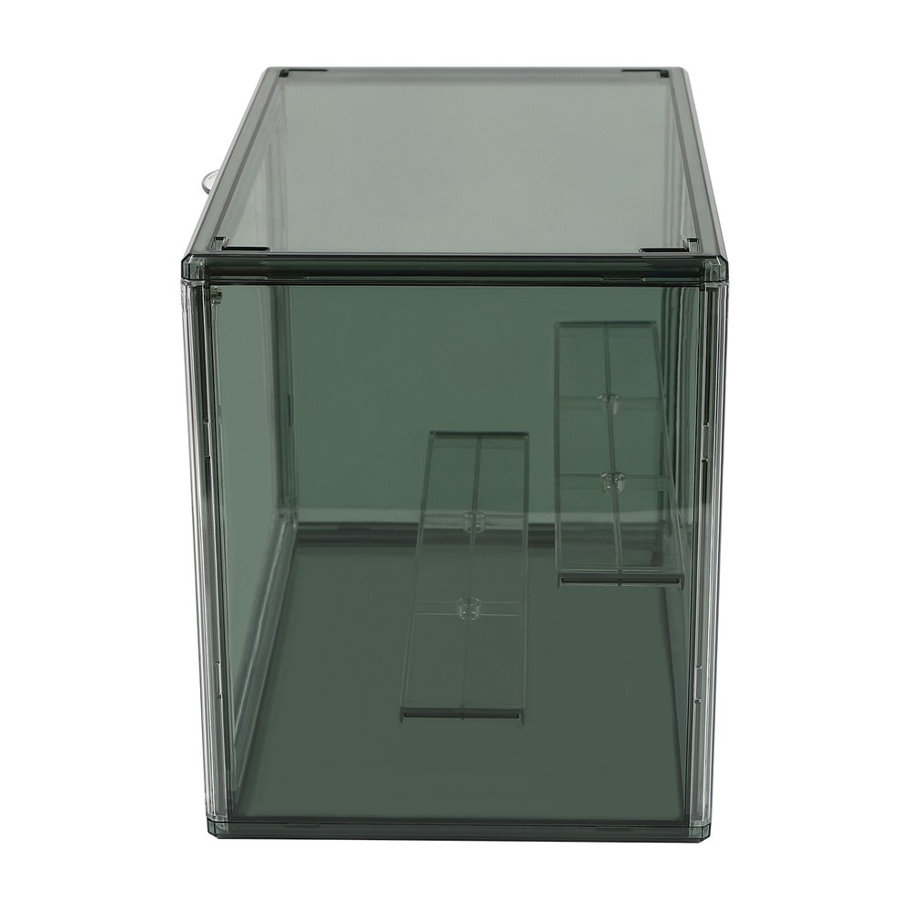 Display Case Bread Box for Kitchen Countertop 2 Tier PET Display Shelf Green