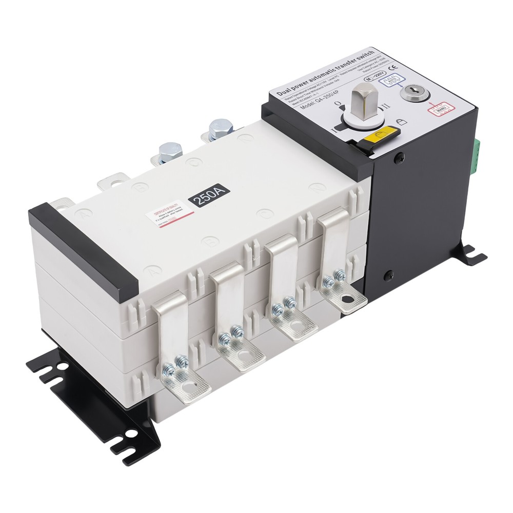 Automatic Industrial Transfer Switch 250A 4P 110V Grid to Solar AC Generator.