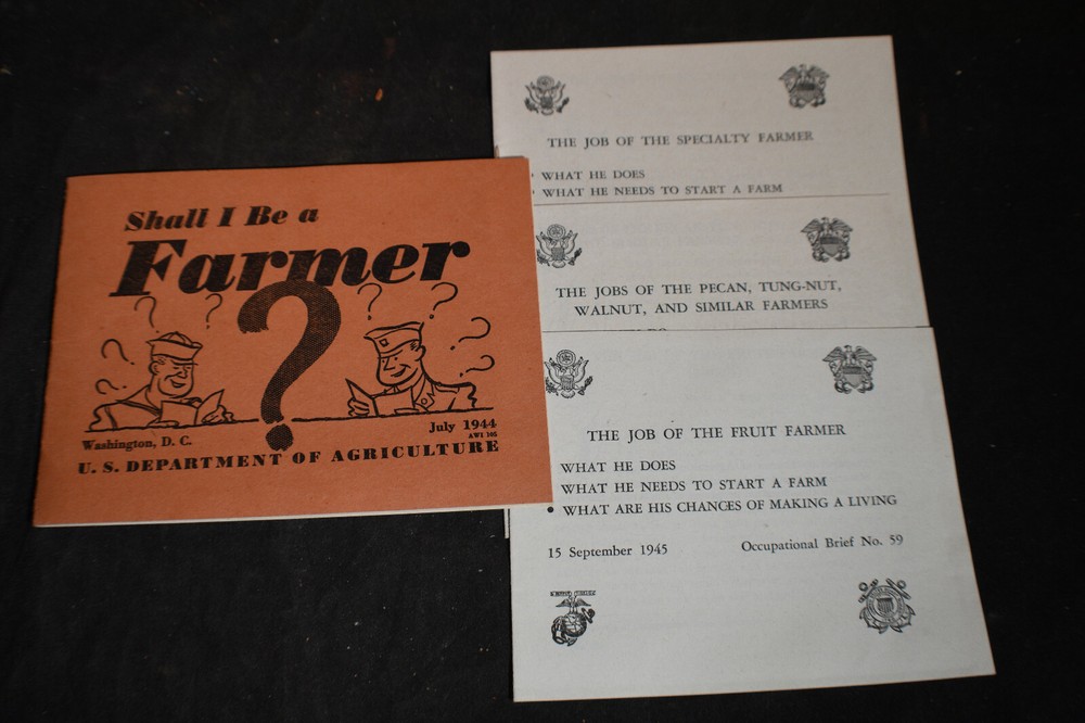 WW2 Shall I be a Farmer Brochures for Military Veterans *Fruit*Pecans*Walnuts*