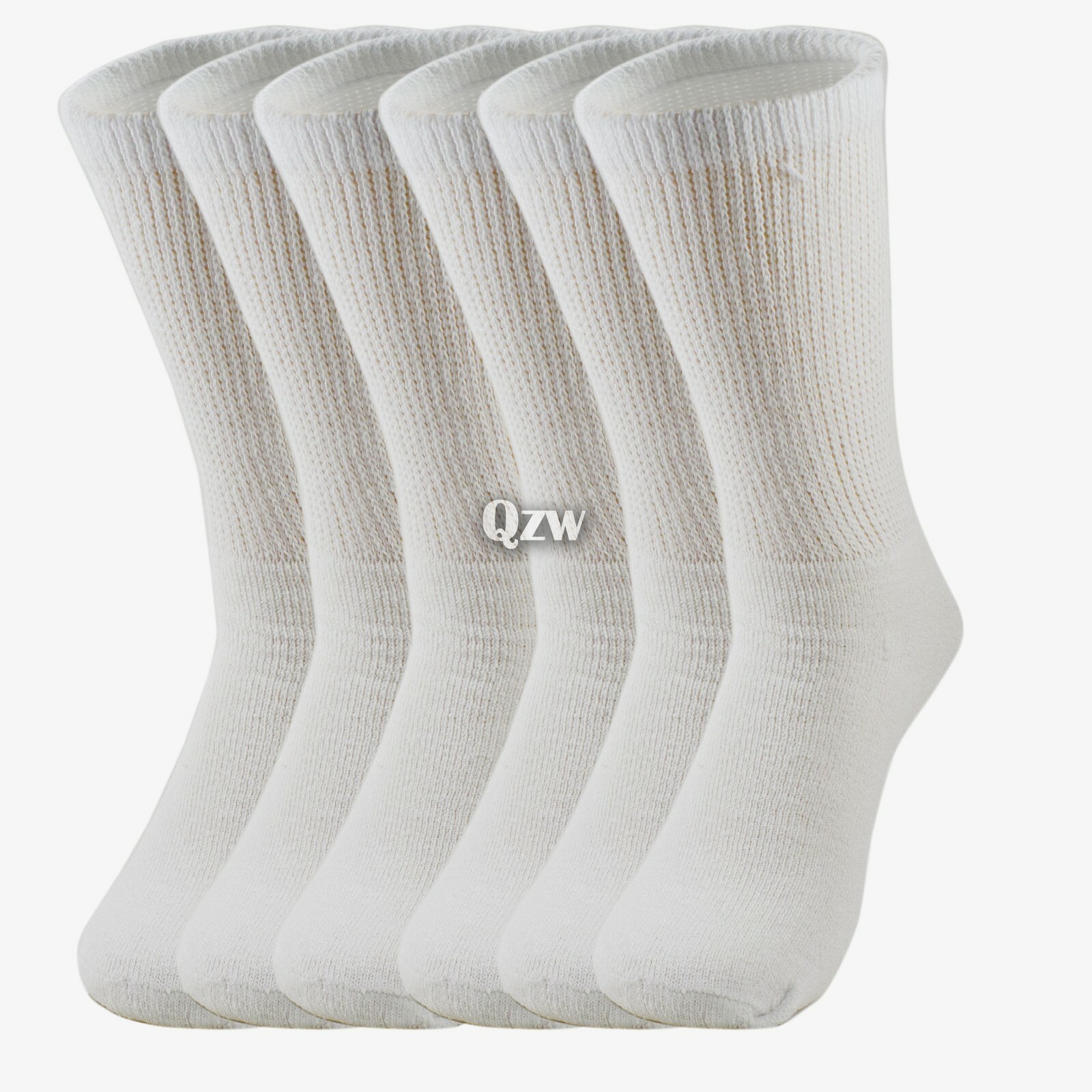 3-12 Pairs Health Circulatory Crew Cotton Diabetic Socks White 9-11 10-13 13-15