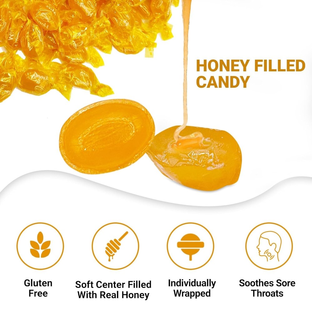 Honey Filled Hard Candy - Individually Wrapped - 1 Pound...