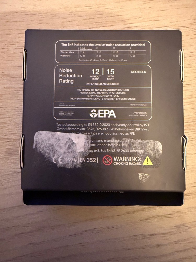 Loop Ear Plugs Experience 2 Plus Gold NRR 12/15 *MISSING CLEAR LOOP MUTES & 1SM