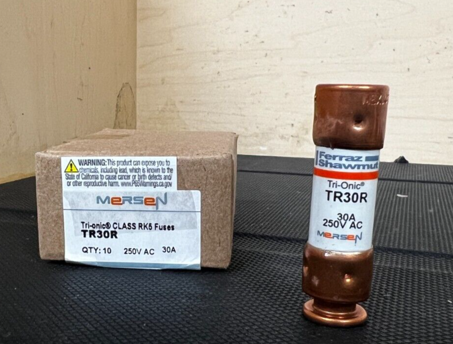 New Lot 10 Mersen Shawmut TR30R 30 Amp Fuses Buss FRN R 30 250V NEW LOOK NIB