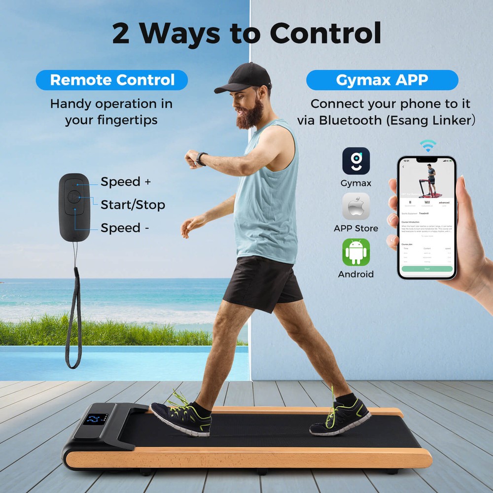 3-in-1 Walking Pad Under Desk Treadmill w/ LED Display Remote Smart APP Control