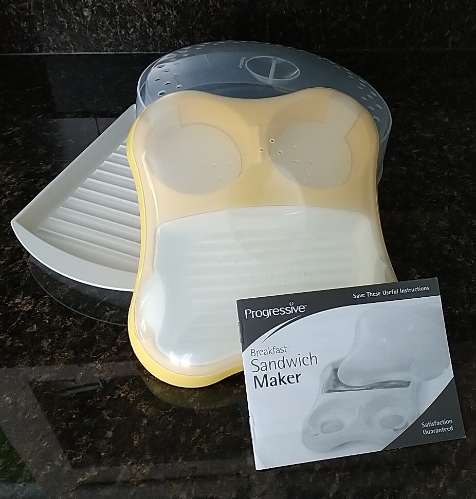Progressive Microwave Bacon Tray + Breakfast Sandwich Maker + Adjustable Cover