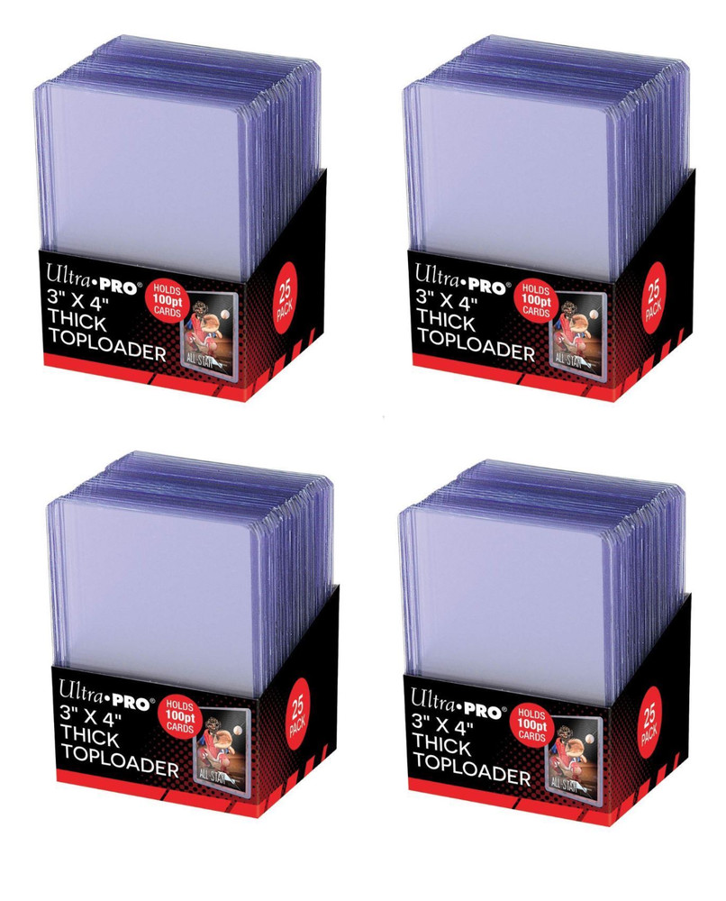 (100) Ultra Pro Thick 100pt Toploader Jersey Card Holders Extra Thick Toploads