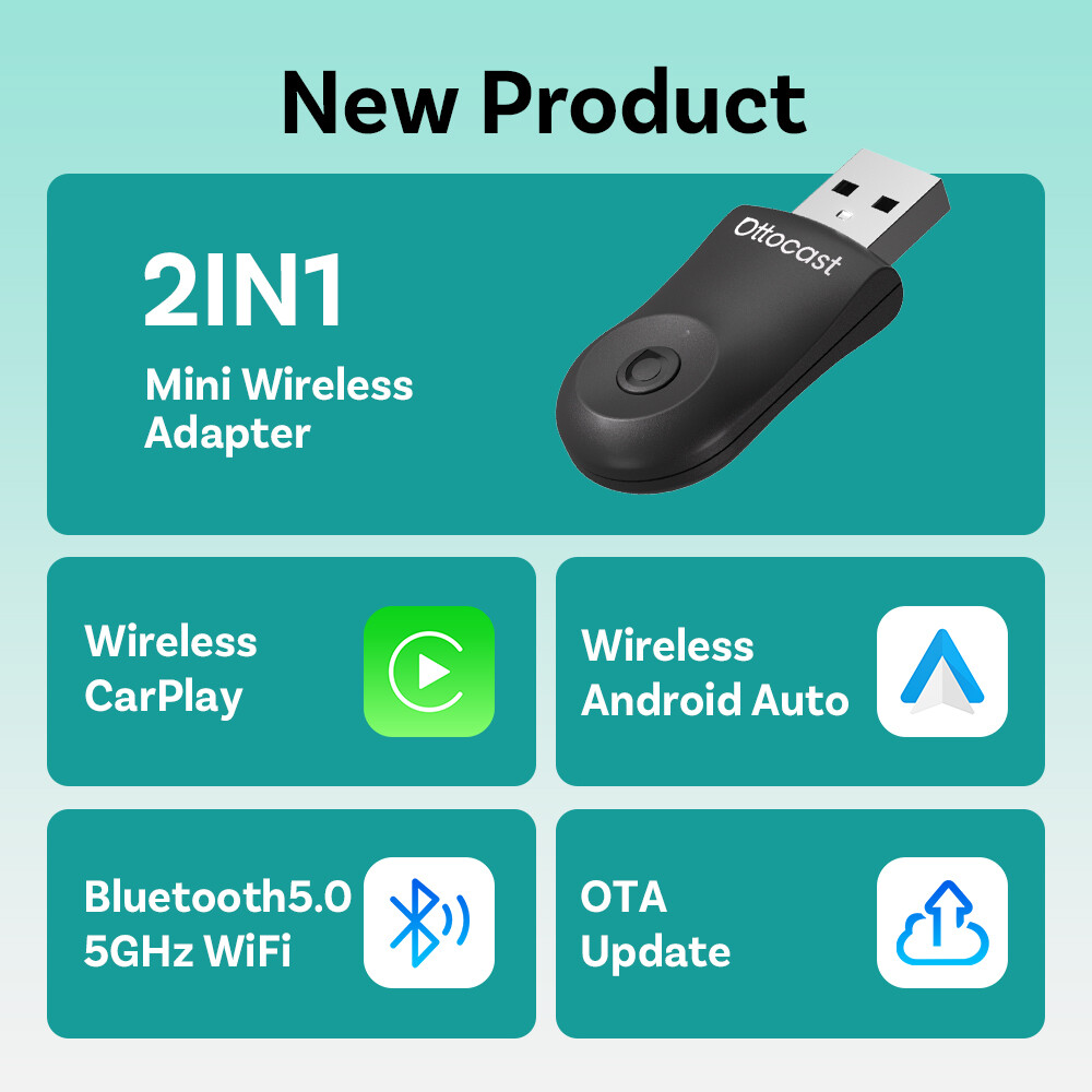 USB Auto Wireless CarPlay Adapter For Apple Android Wireless Dongle Plug＆Play US