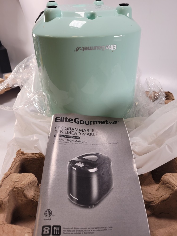 Elite Gourmet 2lb Programmable Bread Maker 3 Loaf Sizes 19 Menu Functions