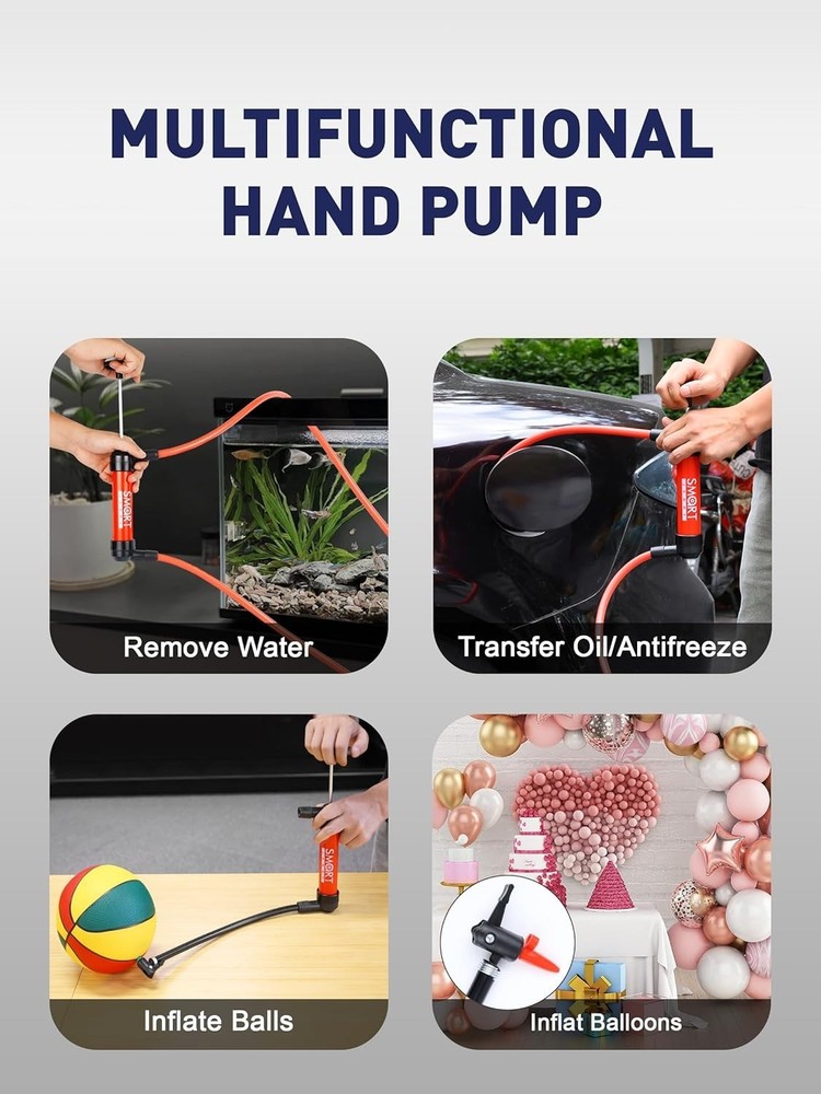 Multi-Use Hand Pump for Automotive Fluid Transfer - Quick Assembly & Ease