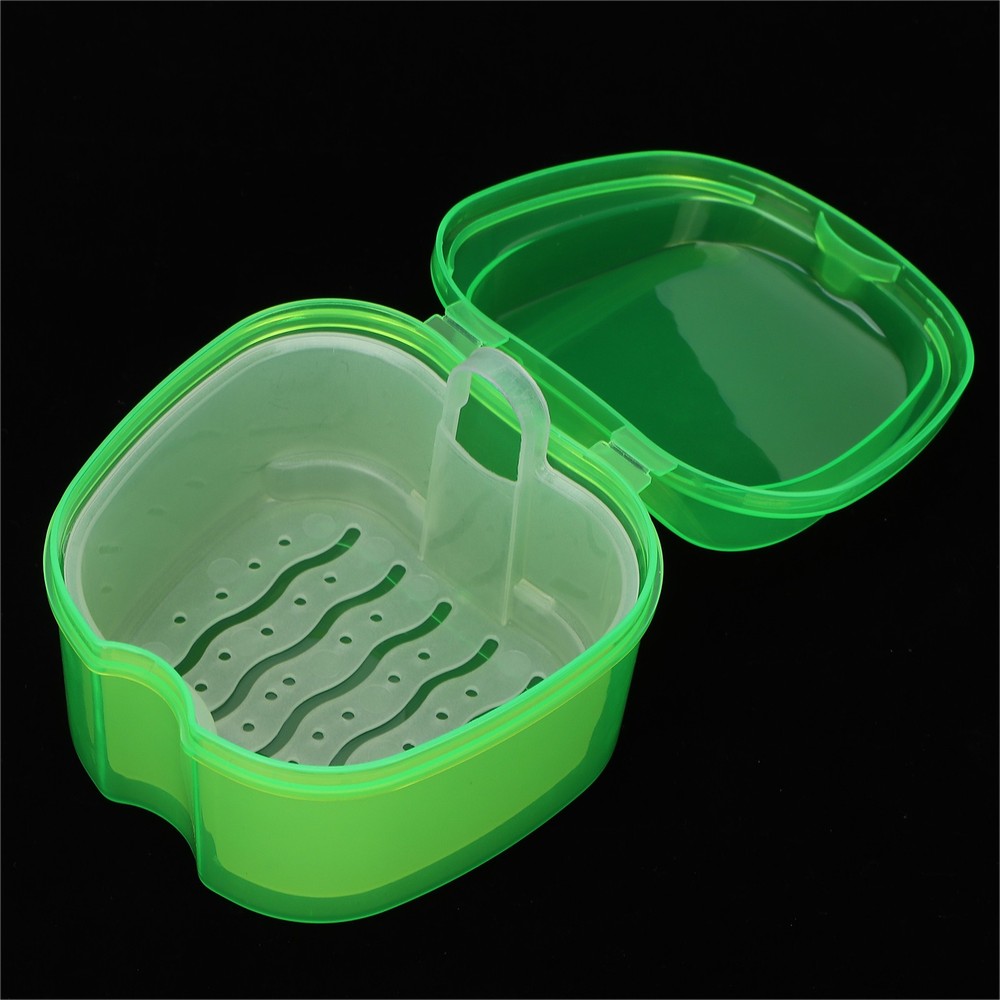 Denture Bath Case Box Soak Container Colored False Teeth Storage Box With