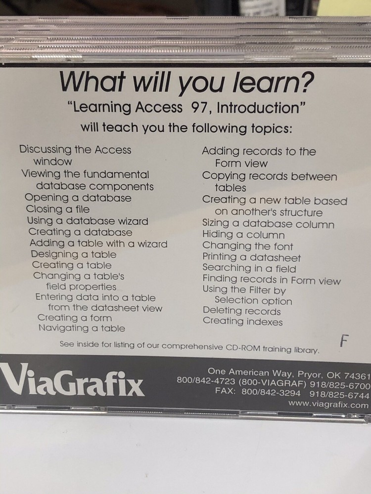 VIAGRAFIX OFFICE PRODUCTIVITY TUTORIAL CDS Access Excel Word PowerPoint Outlook