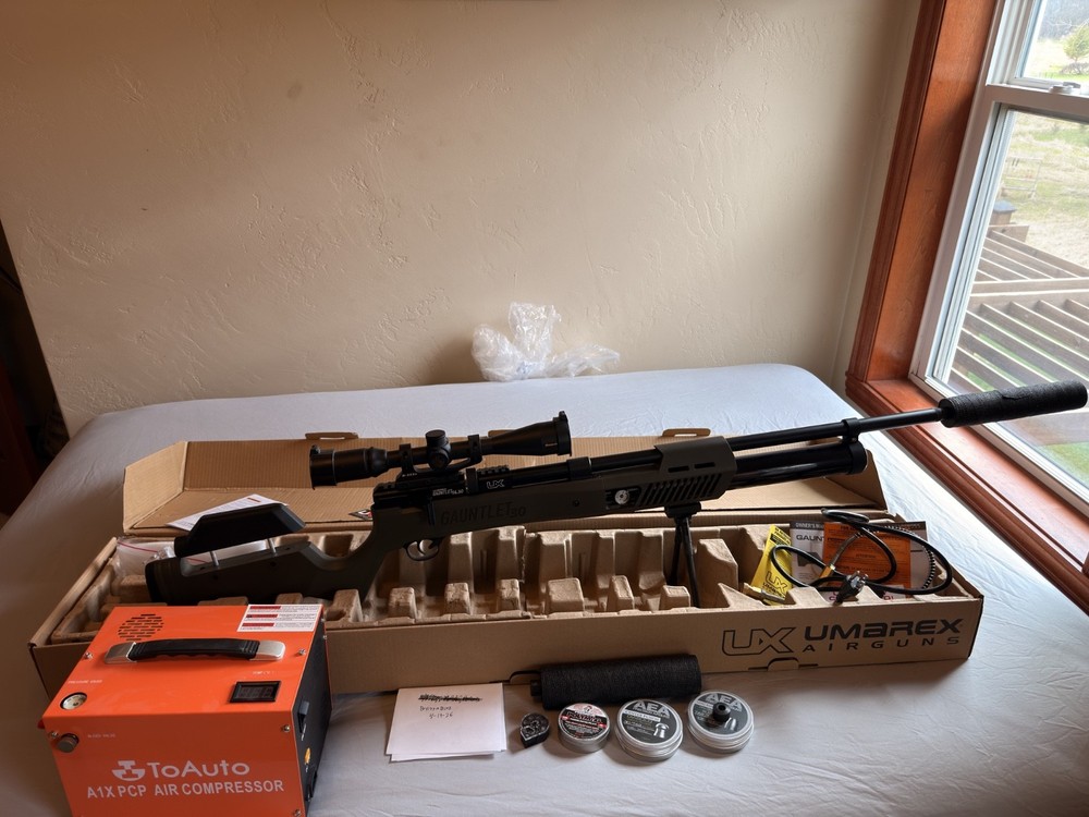 Umarex Gauntlet PCP SL30 Bundle! (TOAUTO, Assorted Pellets, Bipod, Moderator)