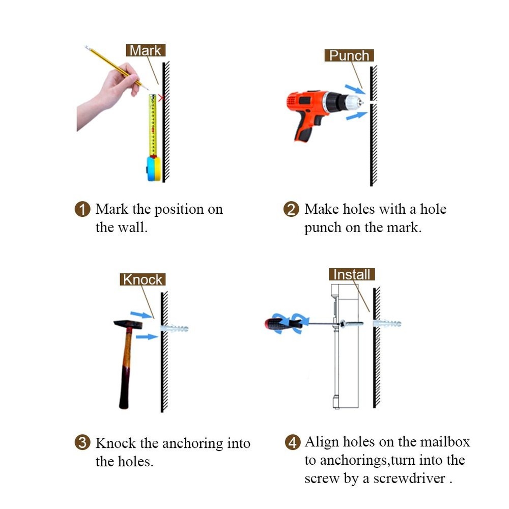 Locking Mailboxes Wall Mounted Vertical – Jssmst Key Lock Drop Medium, Black