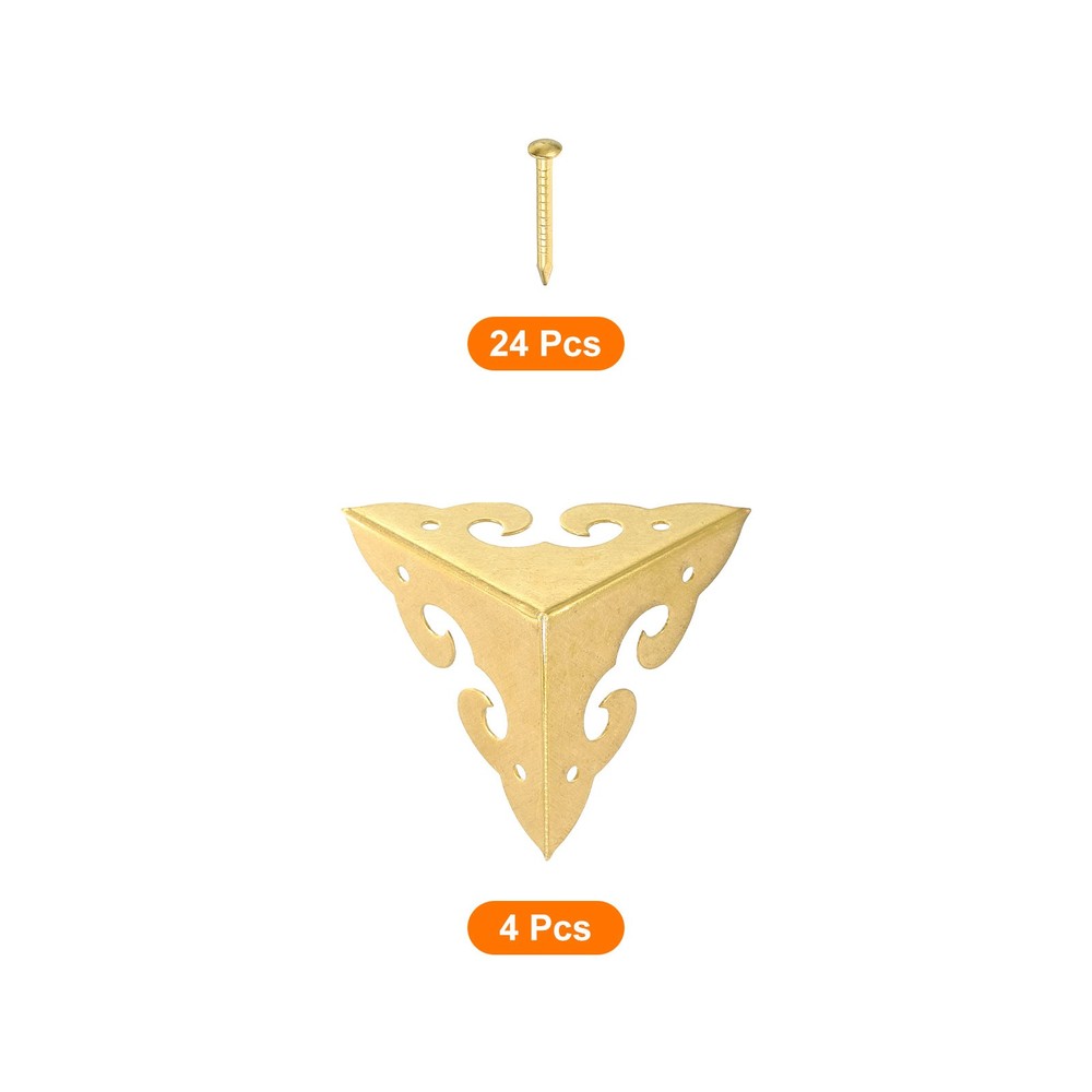 4 Pcs 35mm Decorative Box Corner Cover, Corner Protector, Gold