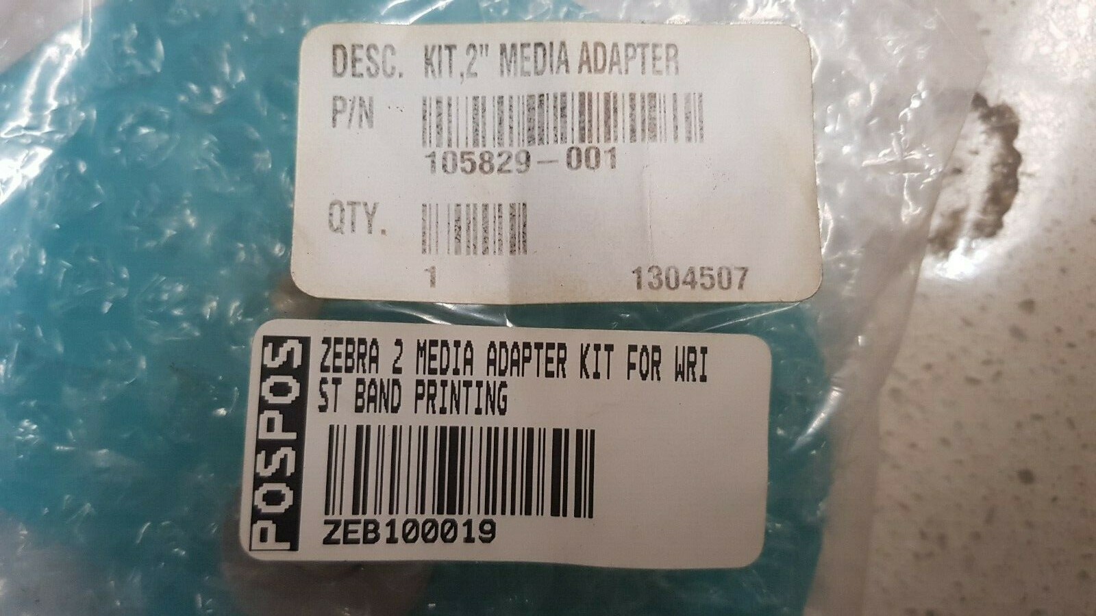 Genuine Zebra Printer Kit, 2 Inch Media Adapter 105829001 Brand New See Pics