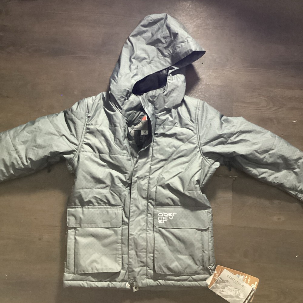 Obermeyer Juniors Grey Puffer Jacket Size 10