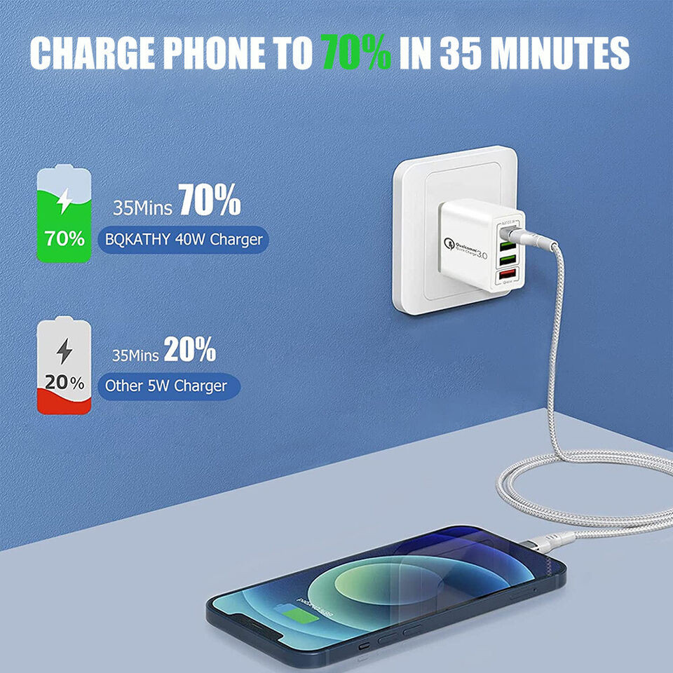 QC 3.0 4-Port USB Wall Charger Power Adapter, New, Free Shipping