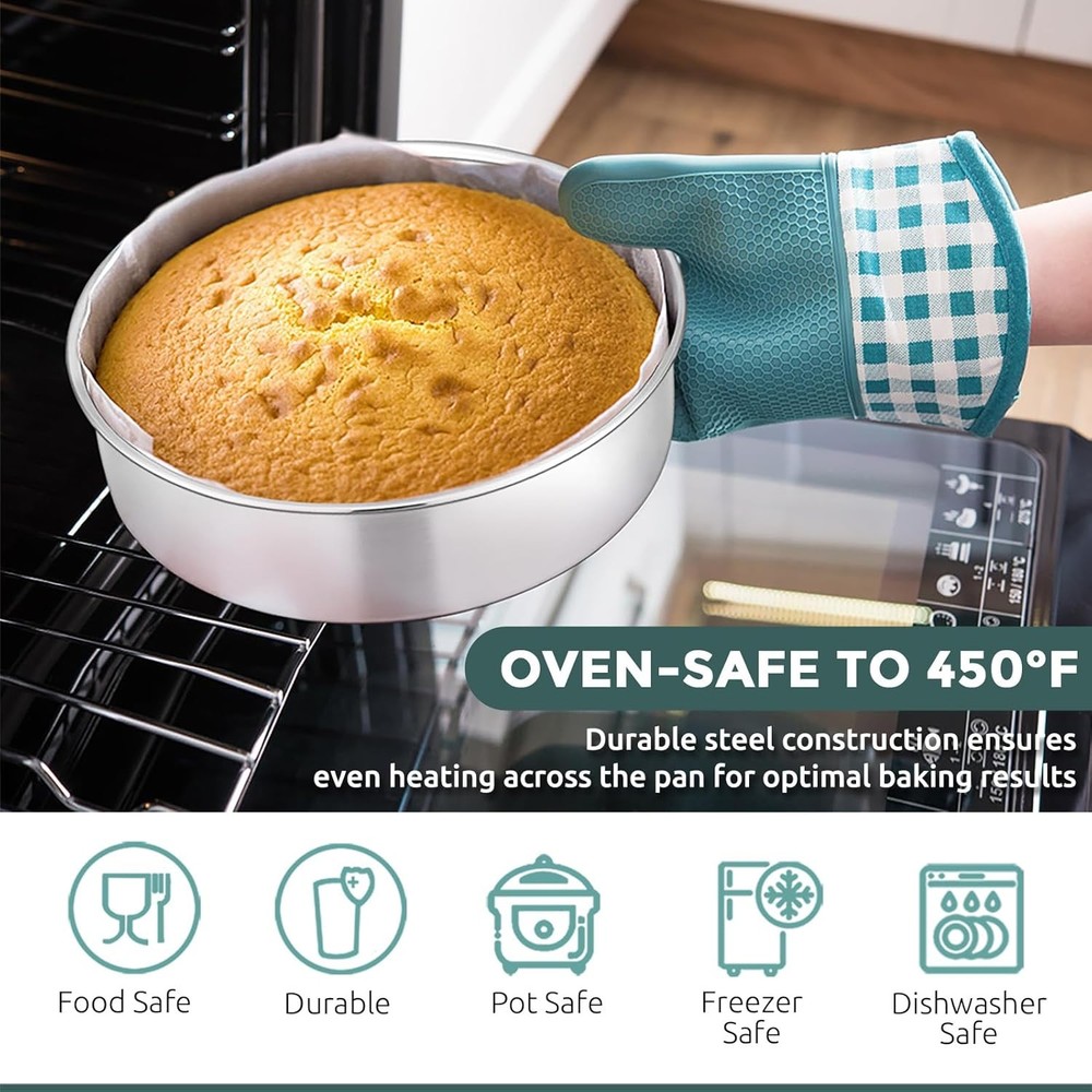 12-Piece Bakeware Sets Stainless Steel Baking Pan Set Includes Cookie Sheet