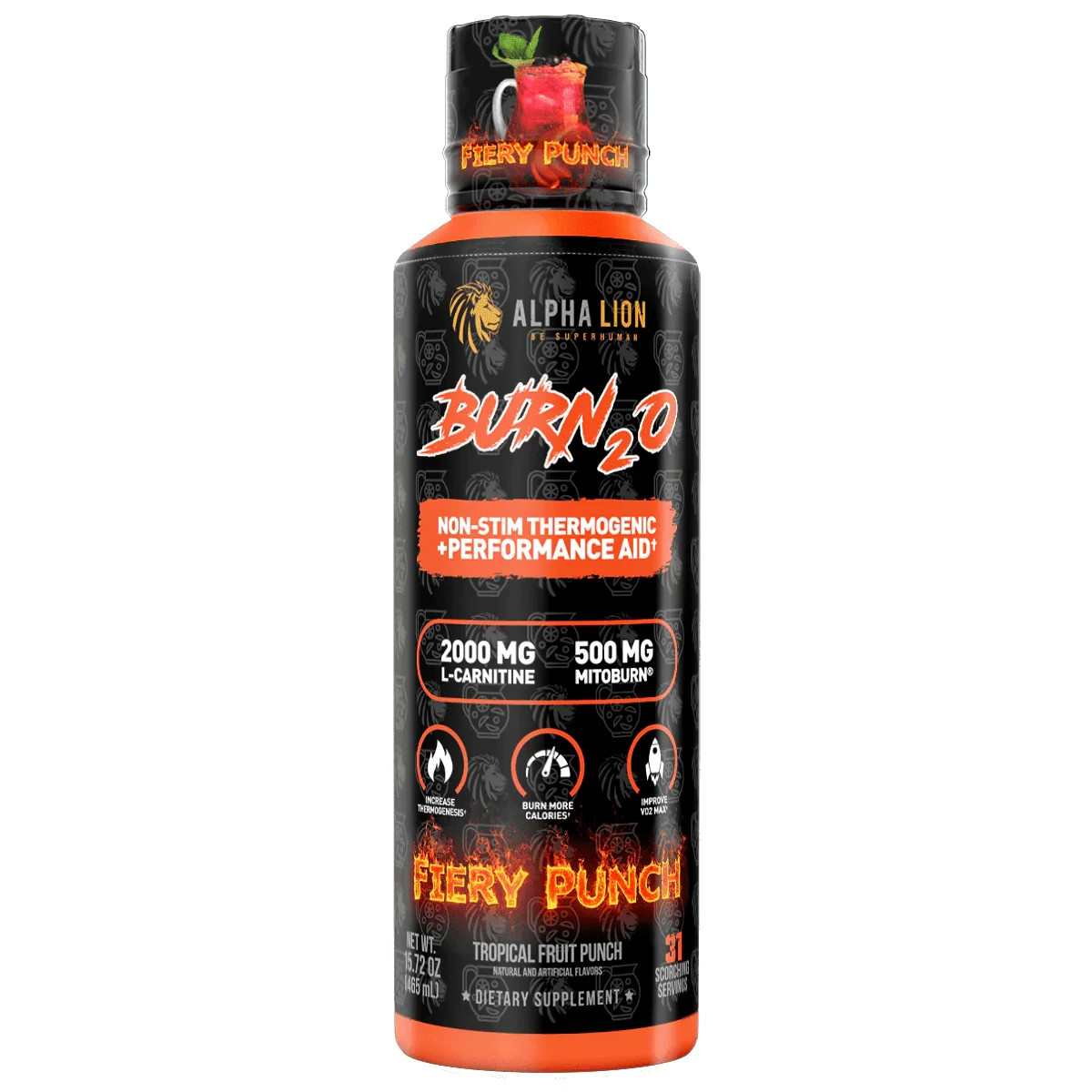 Alpha Lion Burn2O Stim-Free Liquid Thermogenic Fiery Punch