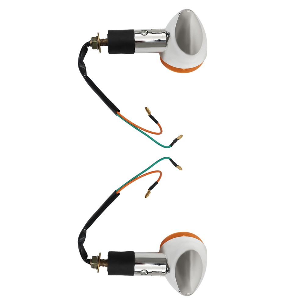 2 × Amber Chrome Front Rear Turn Signal Blinker Indicator Light For Kawasaki