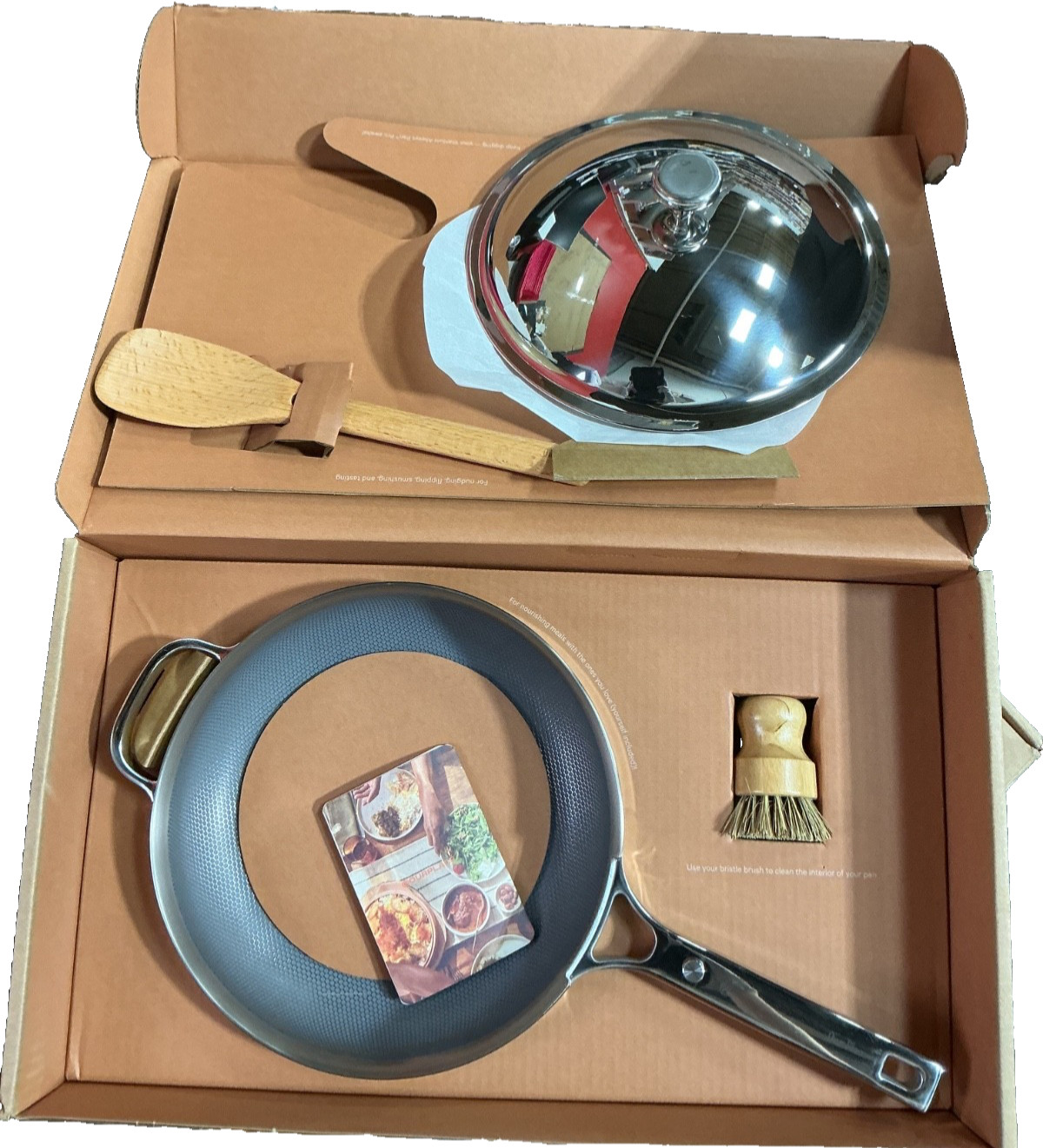 Our Place Titanium Always Pan Pro Chrome  2.8QT / 2.7L 4pc Includes Brush Read