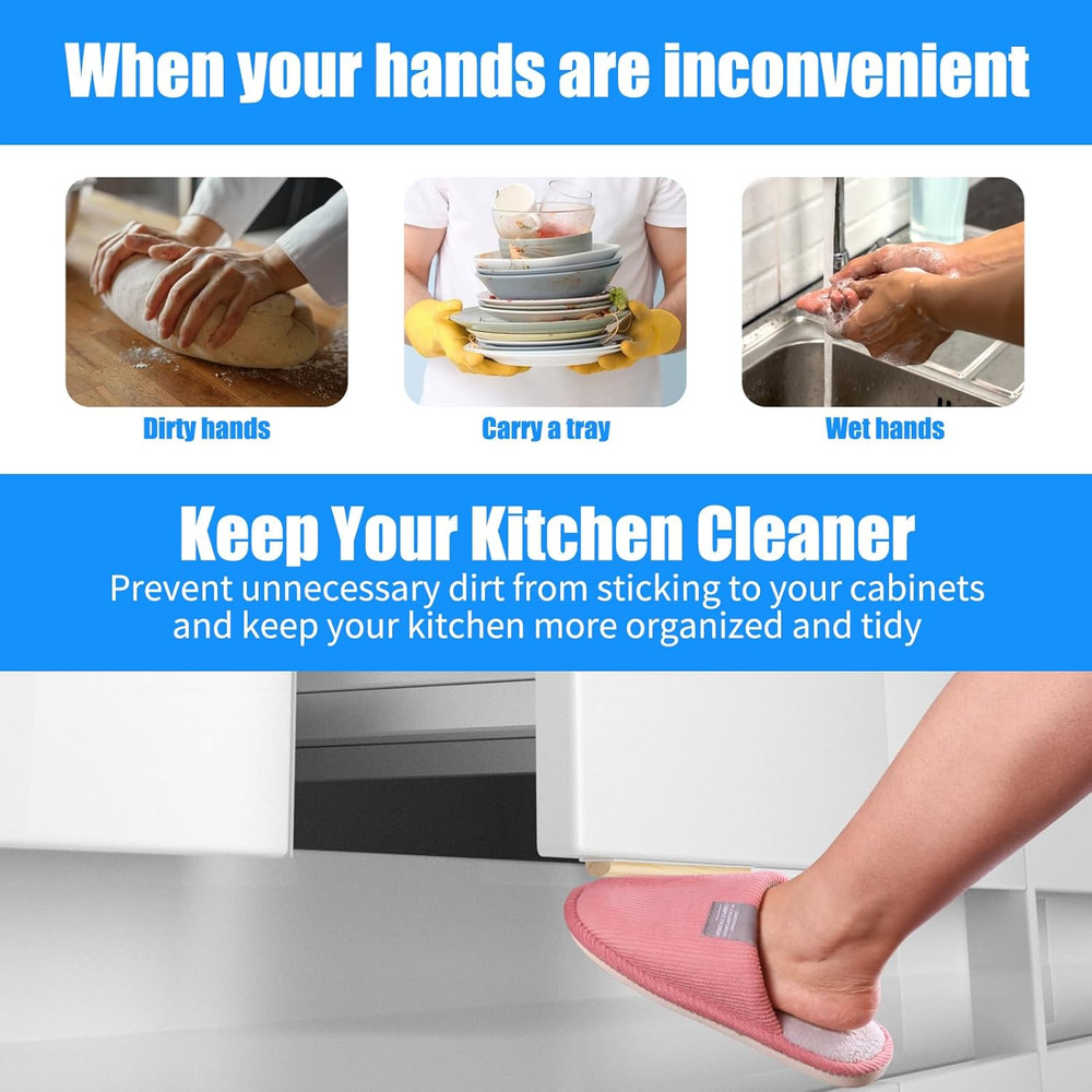 Trash Cabinet Foot Pull,Hands-Free Garbage Drawer Foot Pull Handle, Touchless Op
