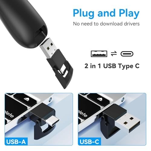 Wireless Presentation Clicker Remote with Red Laser Pointer - Long Range PPT Adv