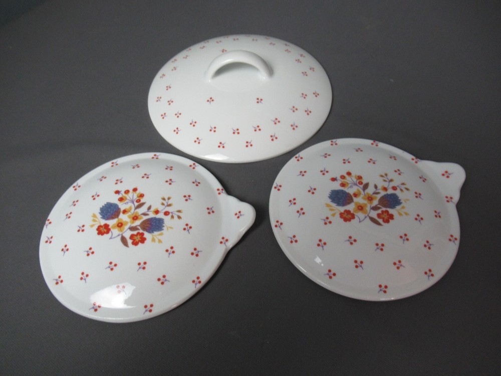 3 Vintage Fairwinds 1 Casserole Lid w/Handle 2 Single Dish Casserole j4 pb