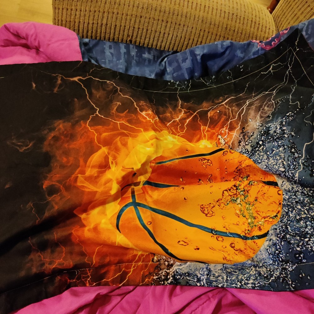 Flaming Basketball Pillow Case