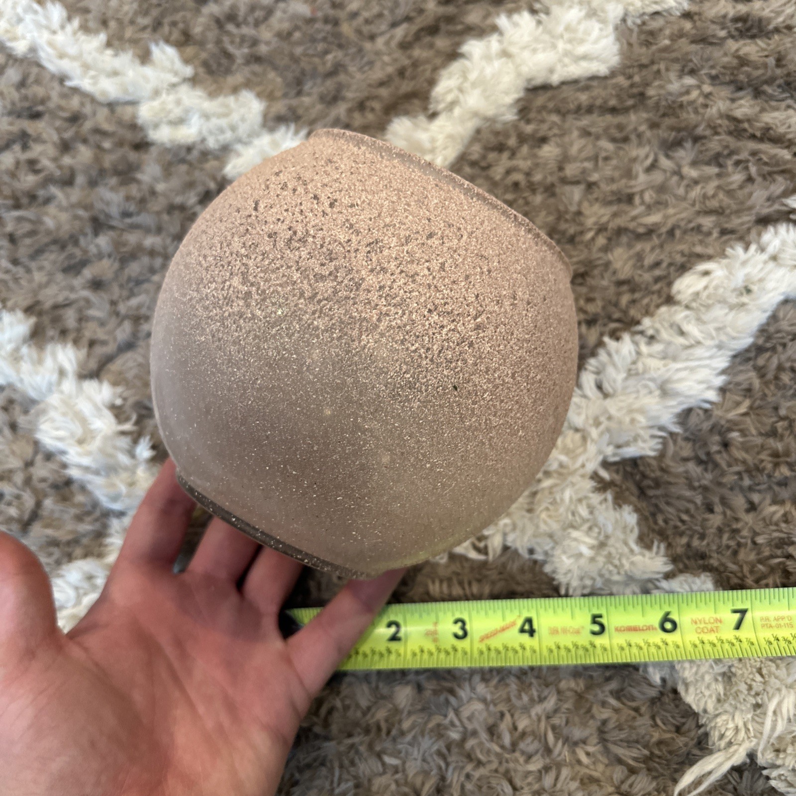 Decorative Texturized Material Coated Glass Bowl With Painted Moon 5.5” Diameter