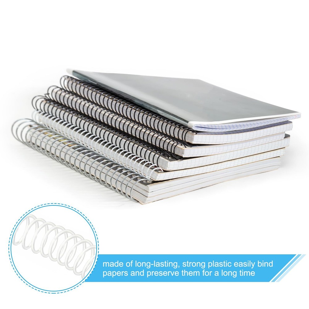 20mm3/4" Plastic Spiral Binding Coils 20 Pcs Binding Spirals 170 Sheet Capaci...