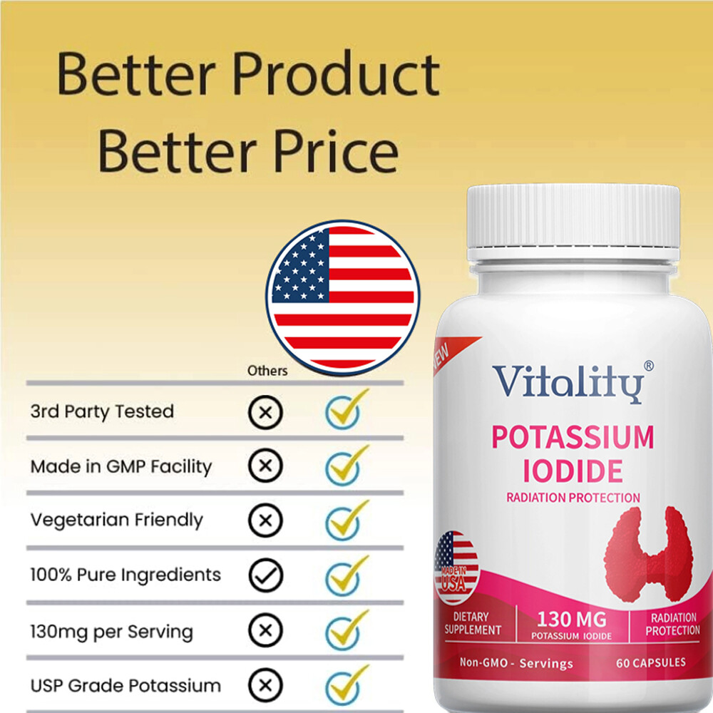 Vitality Potassium 130mg, 60 Capsules